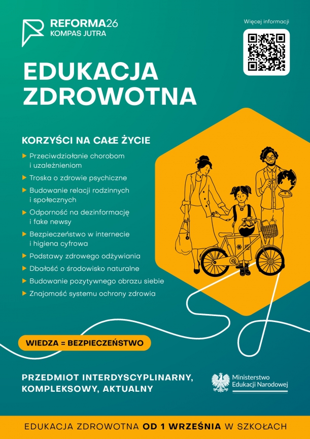 Edukacja zdrowotna - PLAKAT Plakat promujący nowy przedmiot w szkole - Edukacja zdrowotna