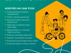 Plakat promujący nowy przedmiot w szkole - Edukacja zdrowotna
